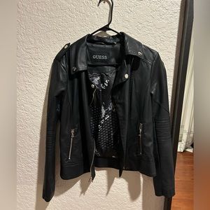 Guess leather jacket size medium only worn once!! Perfect condition